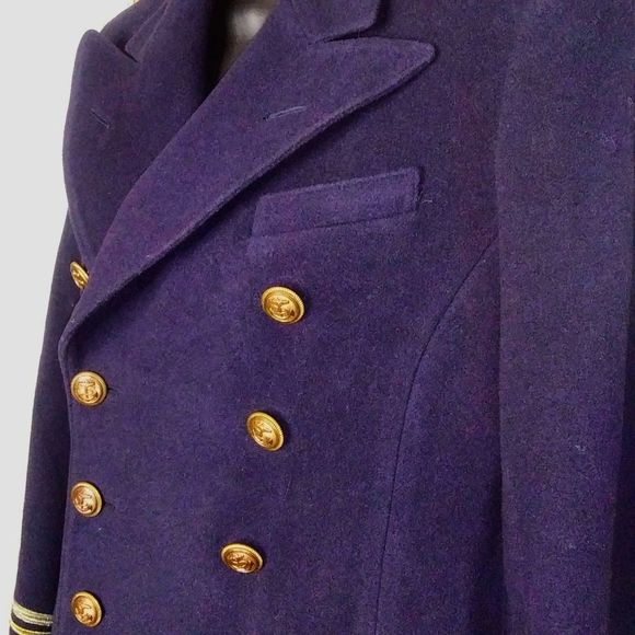 POLO RALPH LAUREN Navy Blue Double Breast Nautical Wool Hourglass Blazer - Picture 2 of 6